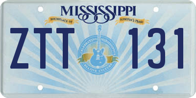 MS license plate ZTT131