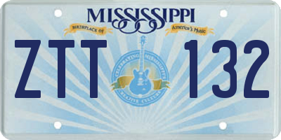 MS license plate ZTT132