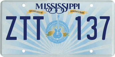 MS license plate ZTT137