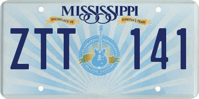 MS license plate ZTT141
