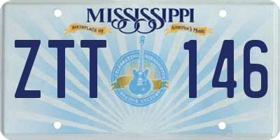 MS license plate ZTT146