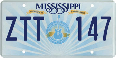 MS license plate ZTT147