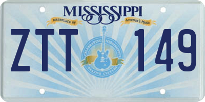 MS license plate ZTT149