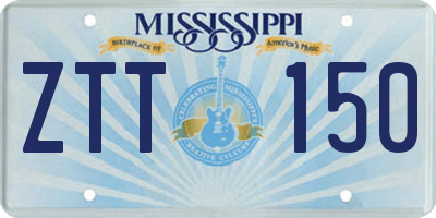 MS license plate ZTT150