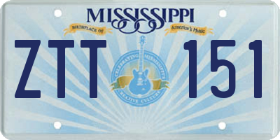 MS license plate ZTT151