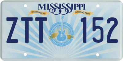 MS license plate ZTT152