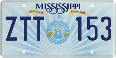 MS license plate ZTT153