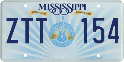 MS license plate ZTT154