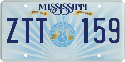 MS license plate ZTT159