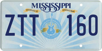 MS license plate ZTT160