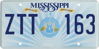 MS license plate ZTT163