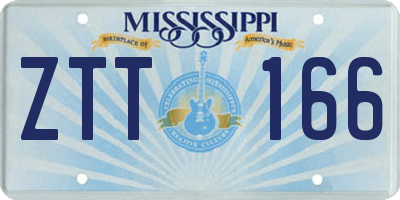 MS license plate ZTT166