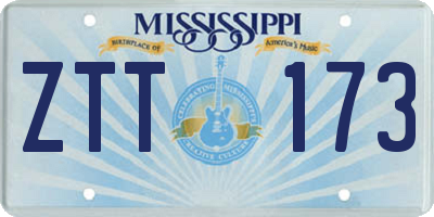 MS license plate ZTT173