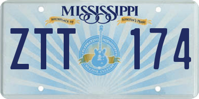 MS license plate ZTT174