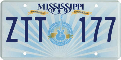 MS license plate ZTT177