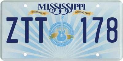MS license plate ZTT178