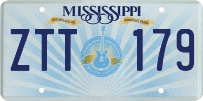 MS license plate ZTT179
