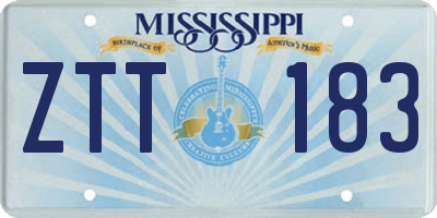 MS license plate ZTT183