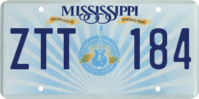 MS license plate ZTT184