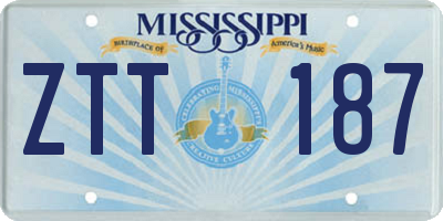 MS license plate ZTT187