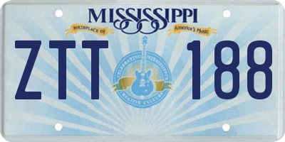 MS license plate ZTT188