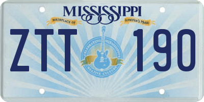 MS license plate ZTT190