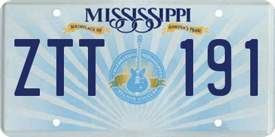 MS license plate ZTT191