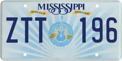 MS license plate ZTT196