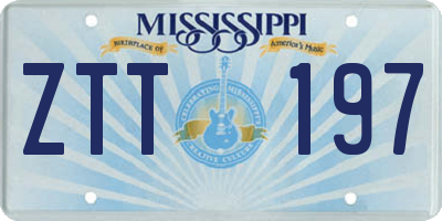 MS license plate ZTT197