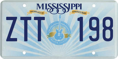 MS license plate ZTT198