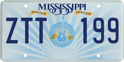 MS license plate ZTT199