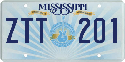 MS license plate ZTT201