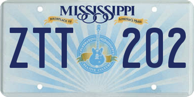 MS license plate ZTT202