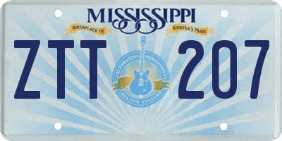 MS license plate ZTT207