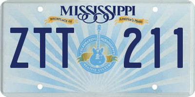 MS license plate ZTT211