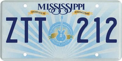 MS license plate ZTT212