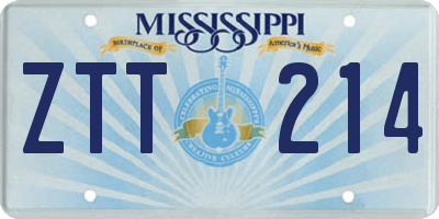 MS license plate ZTT214