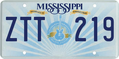 MS license plate ZTT219