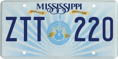 MS license plate ZTT220