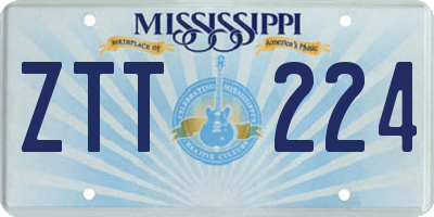 MS license plate ZTT224