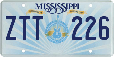 MS license plate ZTT226