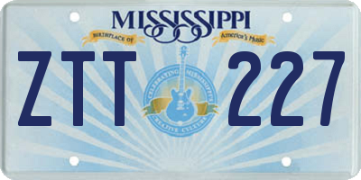 MS license plate ZTT227