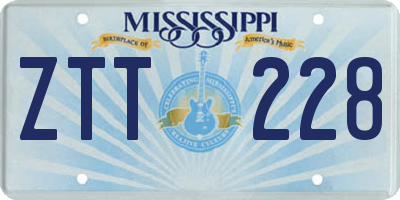 MS license plate ZTT228