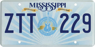 MS license plate ZTT229