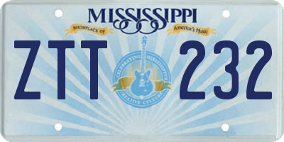 MS license plate ZTT232
