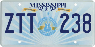 MS license plate ZTT238