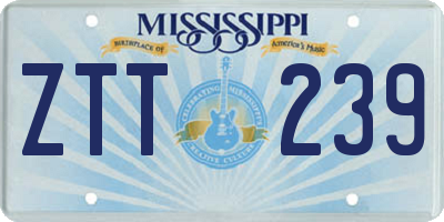 MS license plate ZTT239