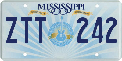MS license plate ZTT242