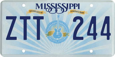 MS license plate ZTT244