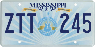 MS license plate ZTT245